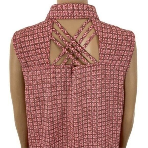 Zac & Rachel Sleeveless Button Down Tunic Blouse Top Size Large - Picture 5 of 10